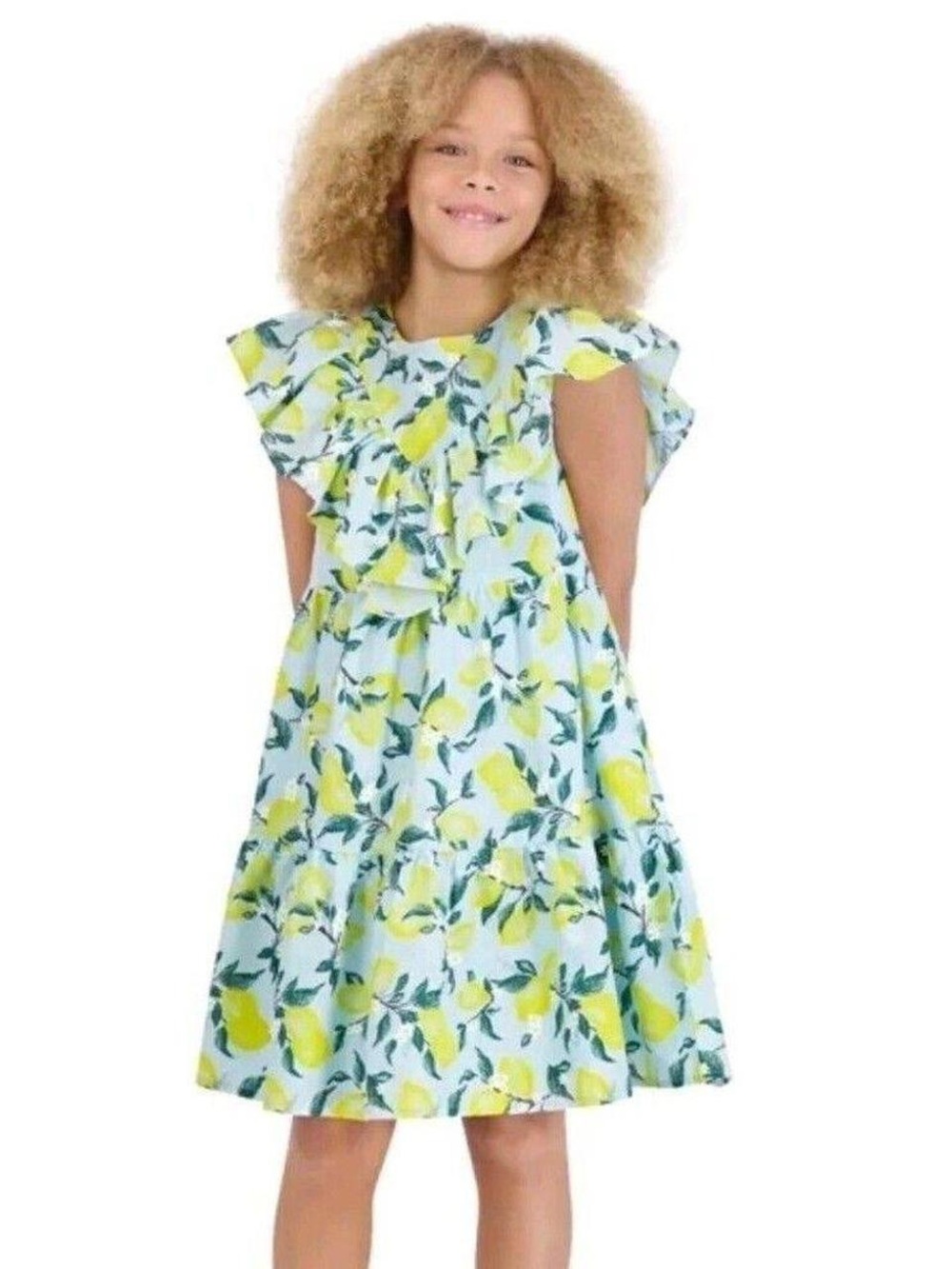 Girls French Connection Blue and Yellow Dress Size 14/16